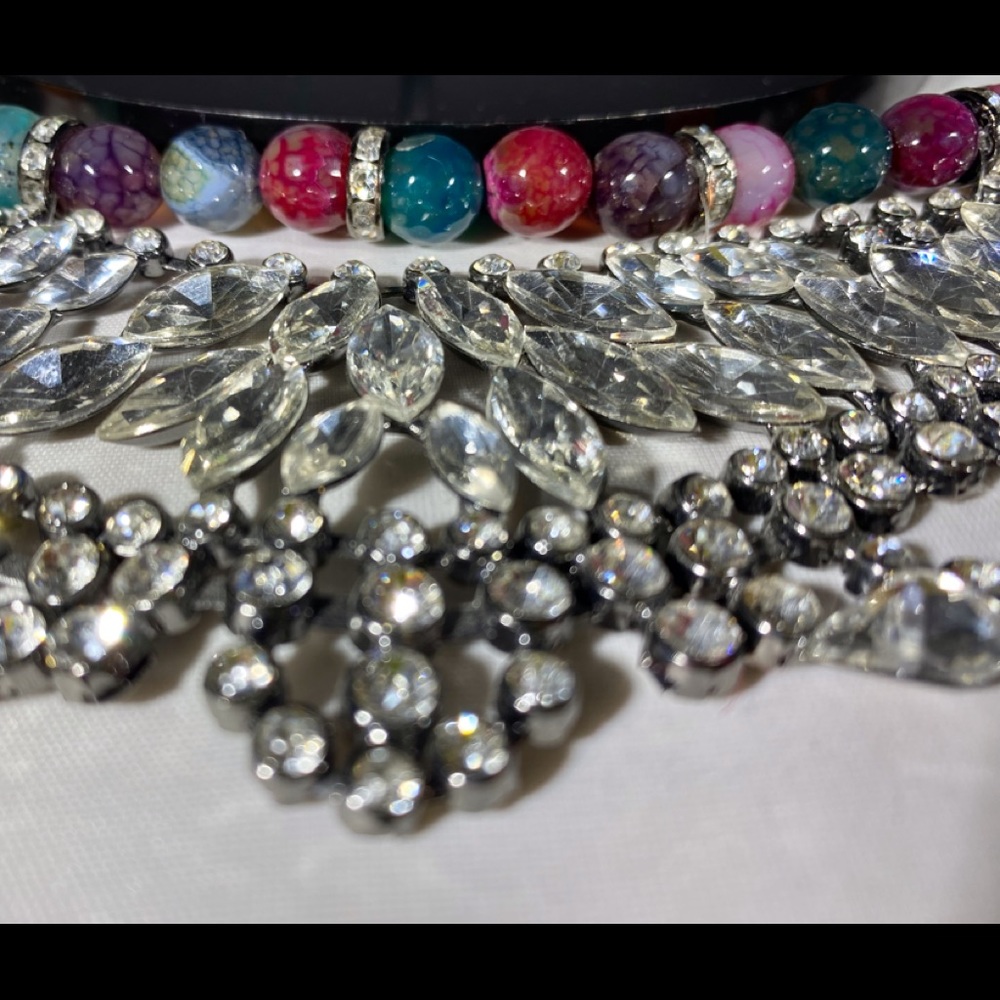 Ultimate Statement Necklace Rhinestone Stones Pro… - image 6